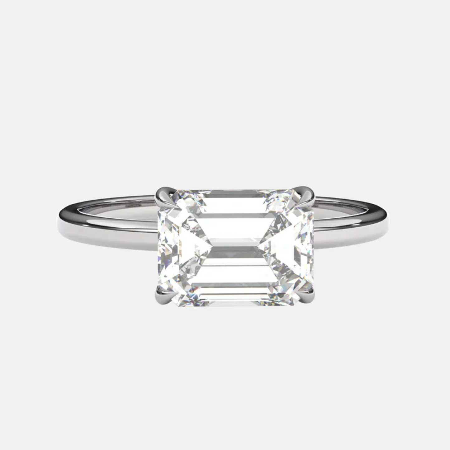 1.50 Carat East West Emerald Cut Wedding Ring