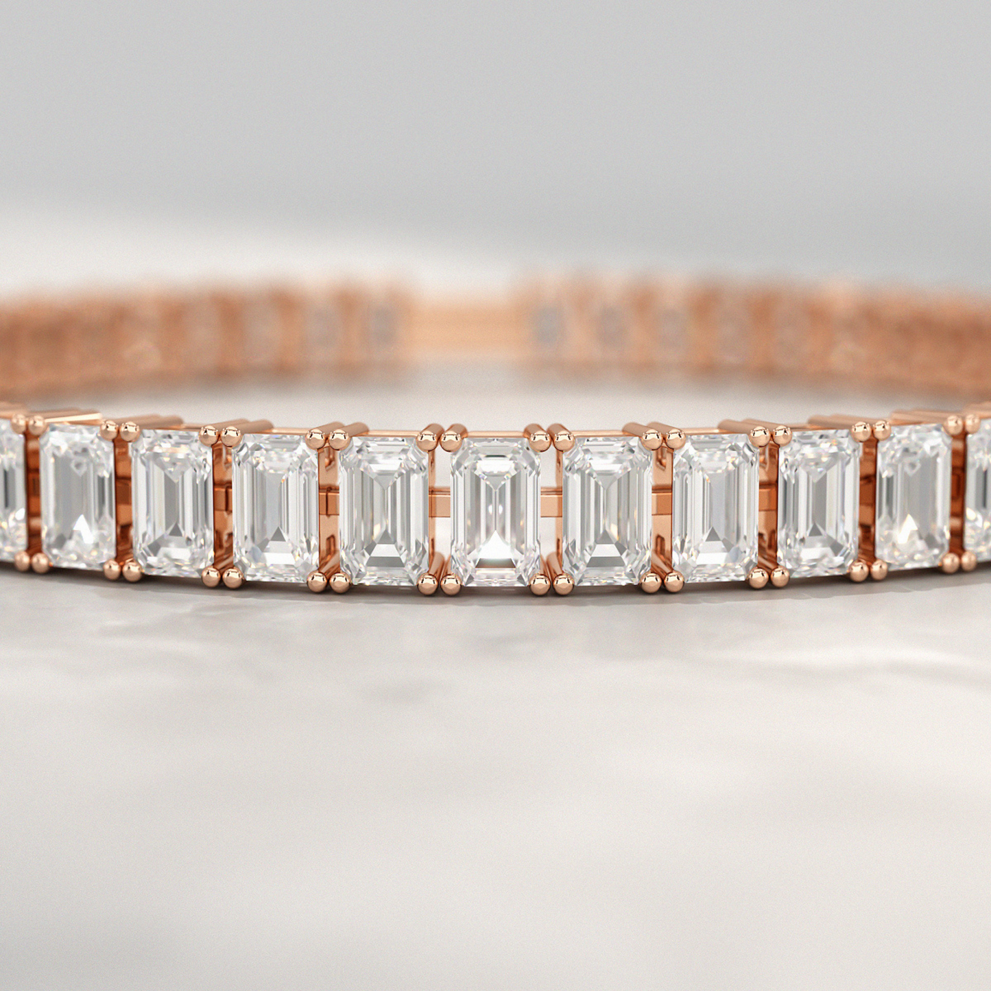 15 Carats Emerald Cut Lab Grown Diamond Tennis Bracelet - Evara Jewelry LLC