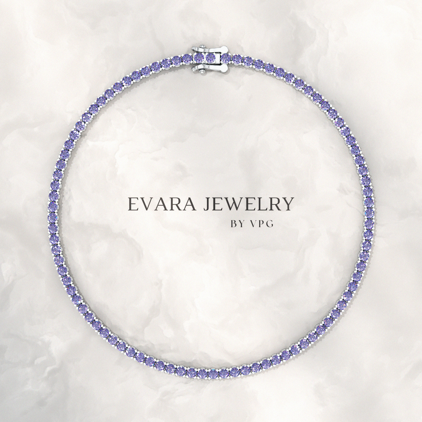 3.17 Carat Tanzanite Tennis Bracelet in 14K/18K Yellow Gold - Evara Jewelry LLC