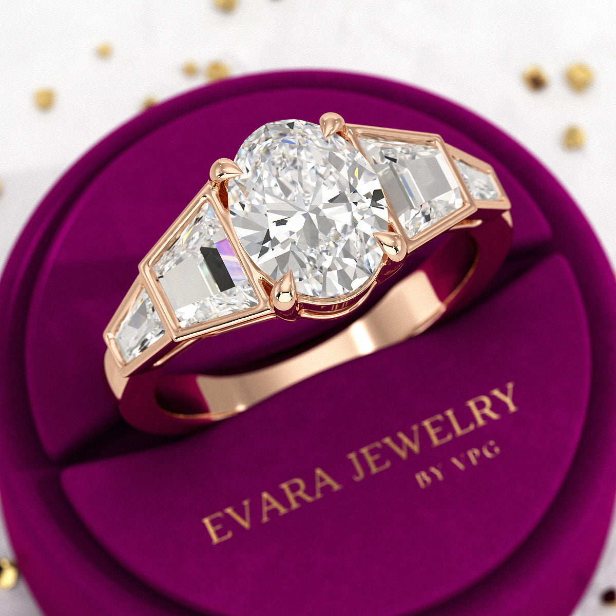 2 Carat Oval Diamond Victorian Vintage Engagement Ring - Evara Jewelry LLC