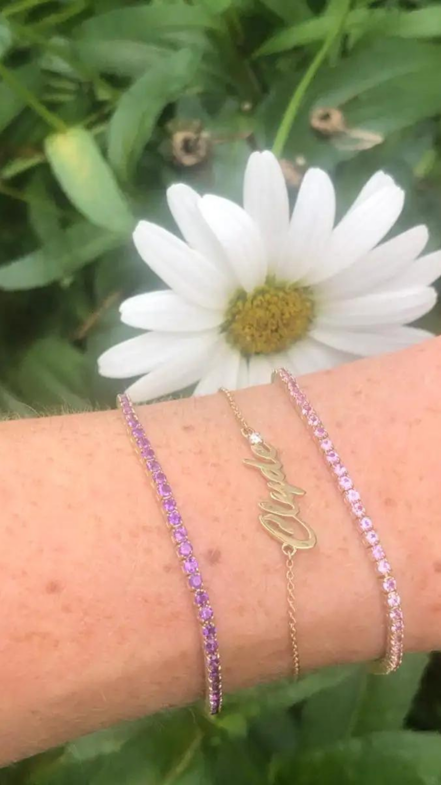 3.24 Carat Purple Amethyst Tennis Bracelet in 14K/18K Solid Gold - Evara Jewelry LLC