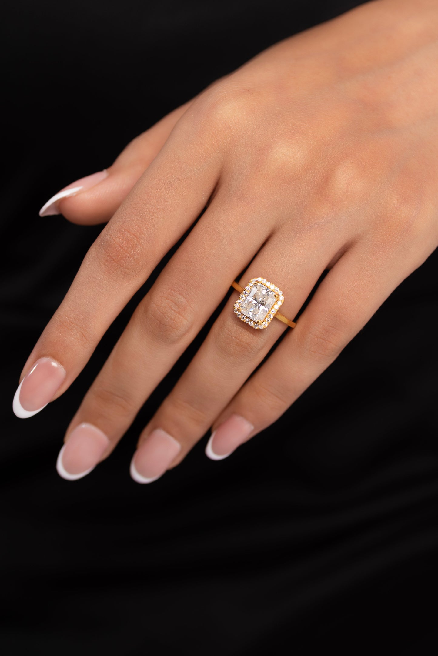 2.50 Carat Radiant Cut Diamond Halo Engagement Ring