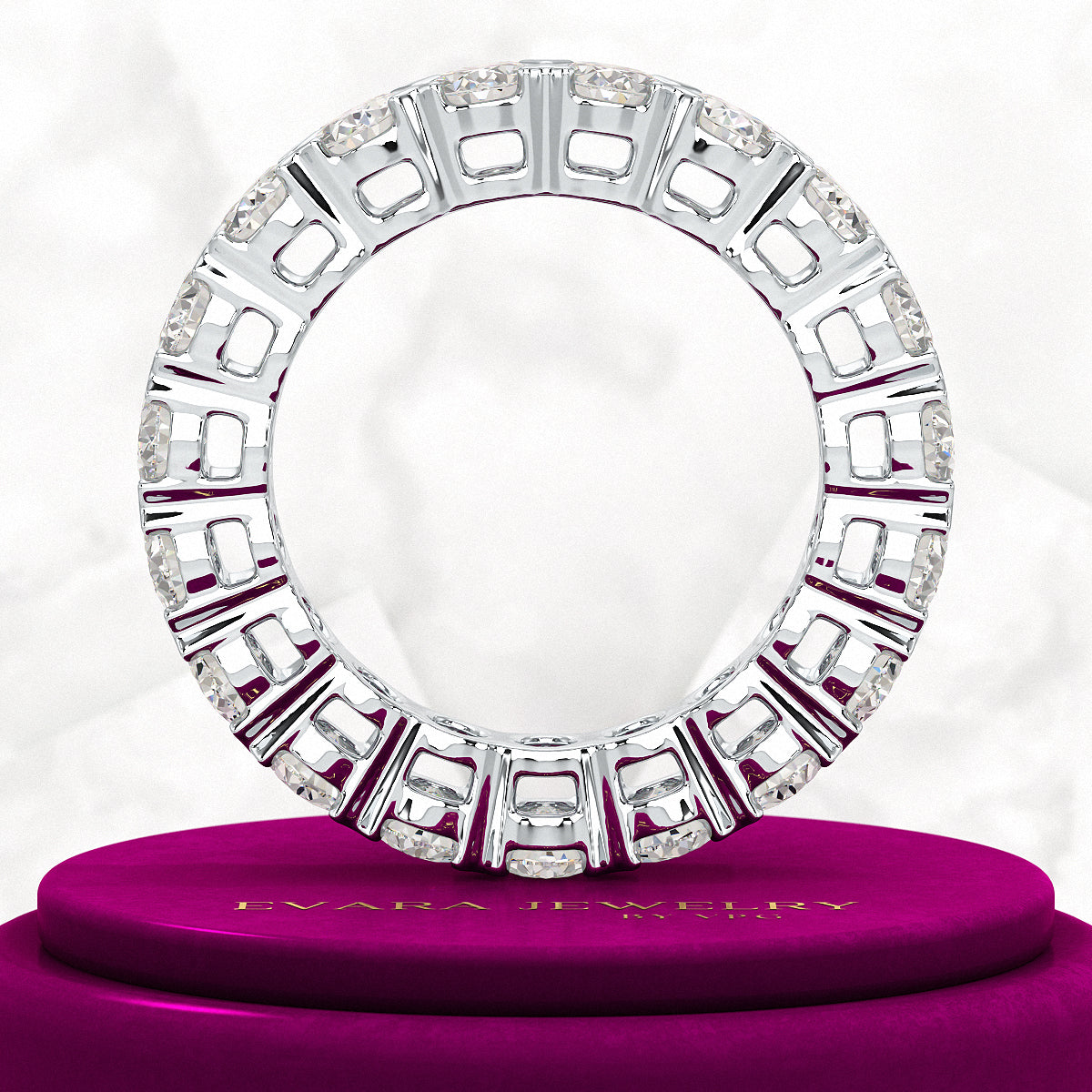 6 Carat Oval Cut Lab Grown Diamond Wedding Eternity Band - Evara Jewelry LLC