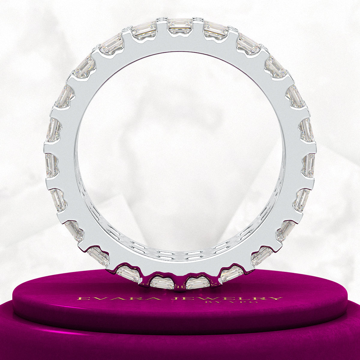 10 Carat Asscher Cut Diamond Wedding Band - Evara Jewelry LLC