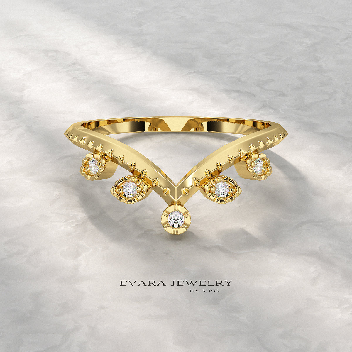 Chevron Nature Insipred Twig Stacking Ring