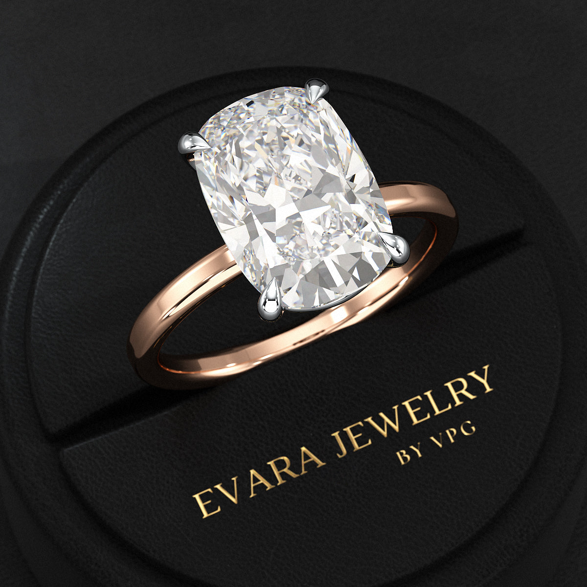 7 Carat Elongated Cushion Cut Diamond Anniversary Ring