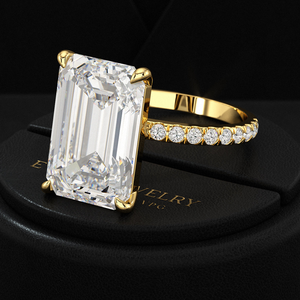 8 Carat Emerald Cut Diamond Engagement Ring
