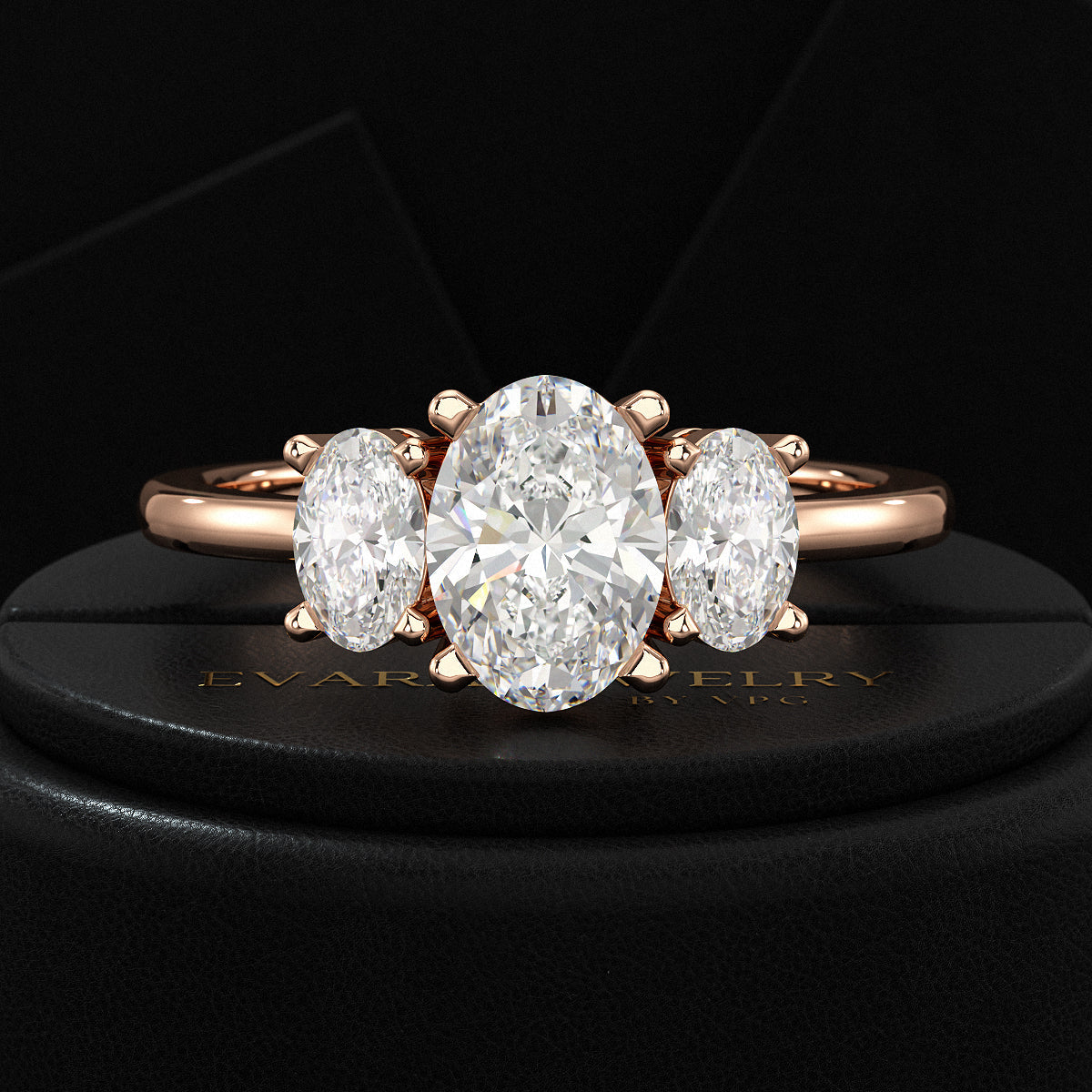 1.00 Carats Oval Cut Lab Grown Diamond Engagement Ring - Evara Jewelry LLC