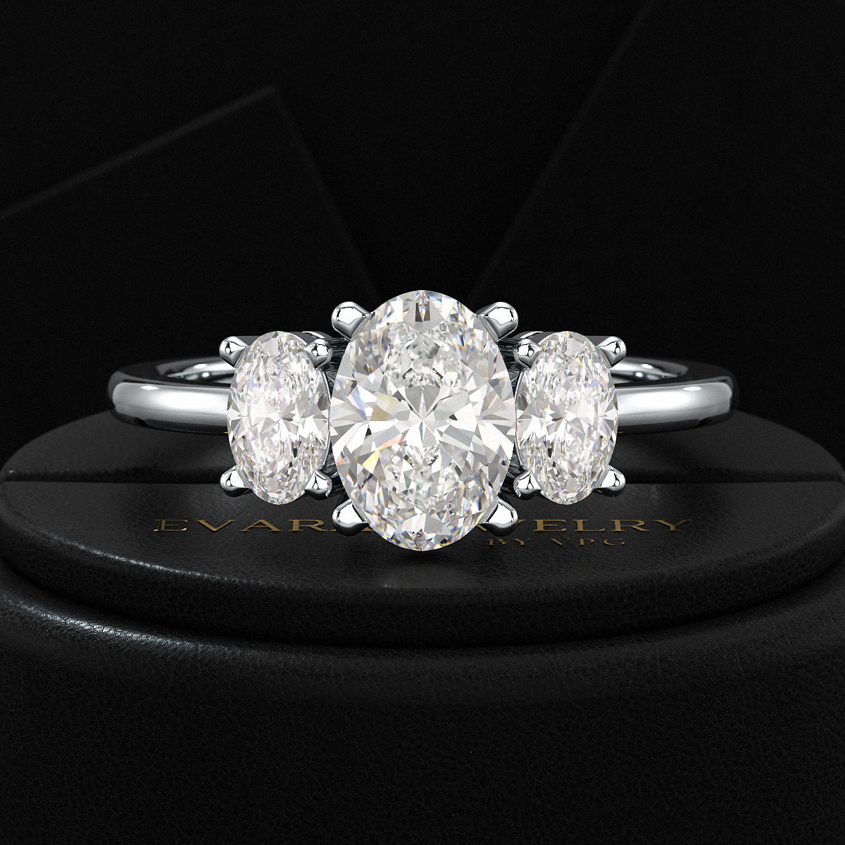 1.00 Carats Oval Cut Lab Grown Diamond Engagement Ring - Evara Jewelry LLC