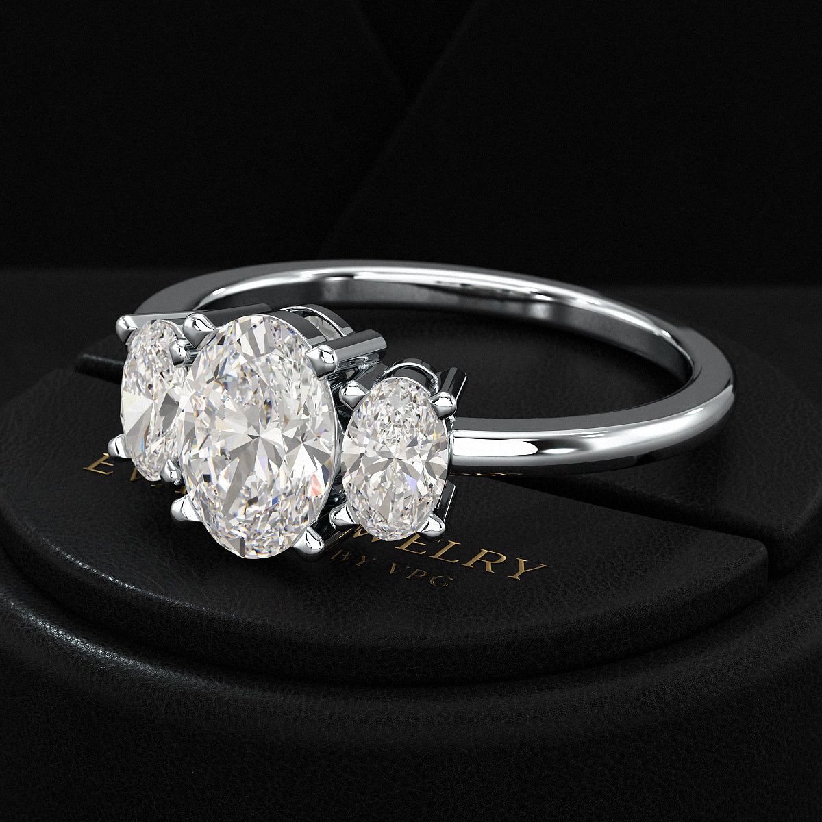 1.00 Carats Oval Cut Lab Grown Diamond Engagement Ring - Evara Jewelry LLC