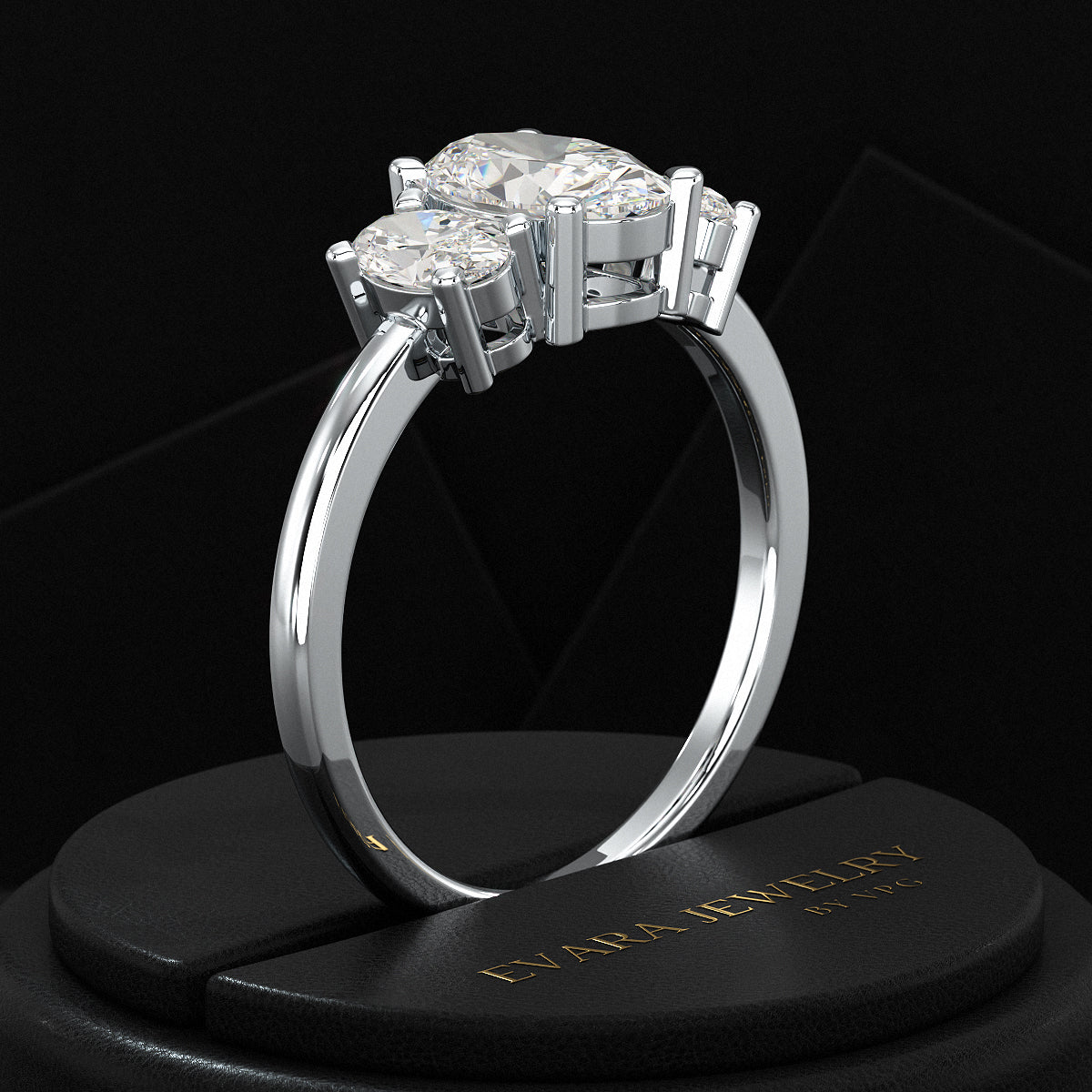 1.00 Carats Oval Cut Lab Grown Diamond Engagement Ring - Evara Jewelry LLC