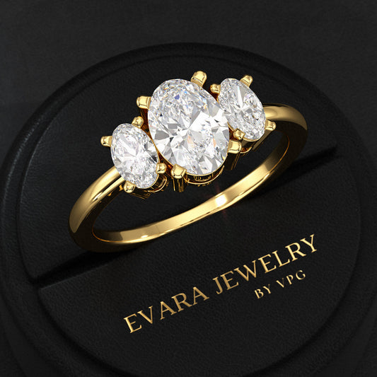 1.00 Carats Oval Cut Lab Grown Diamond Engagement Ring