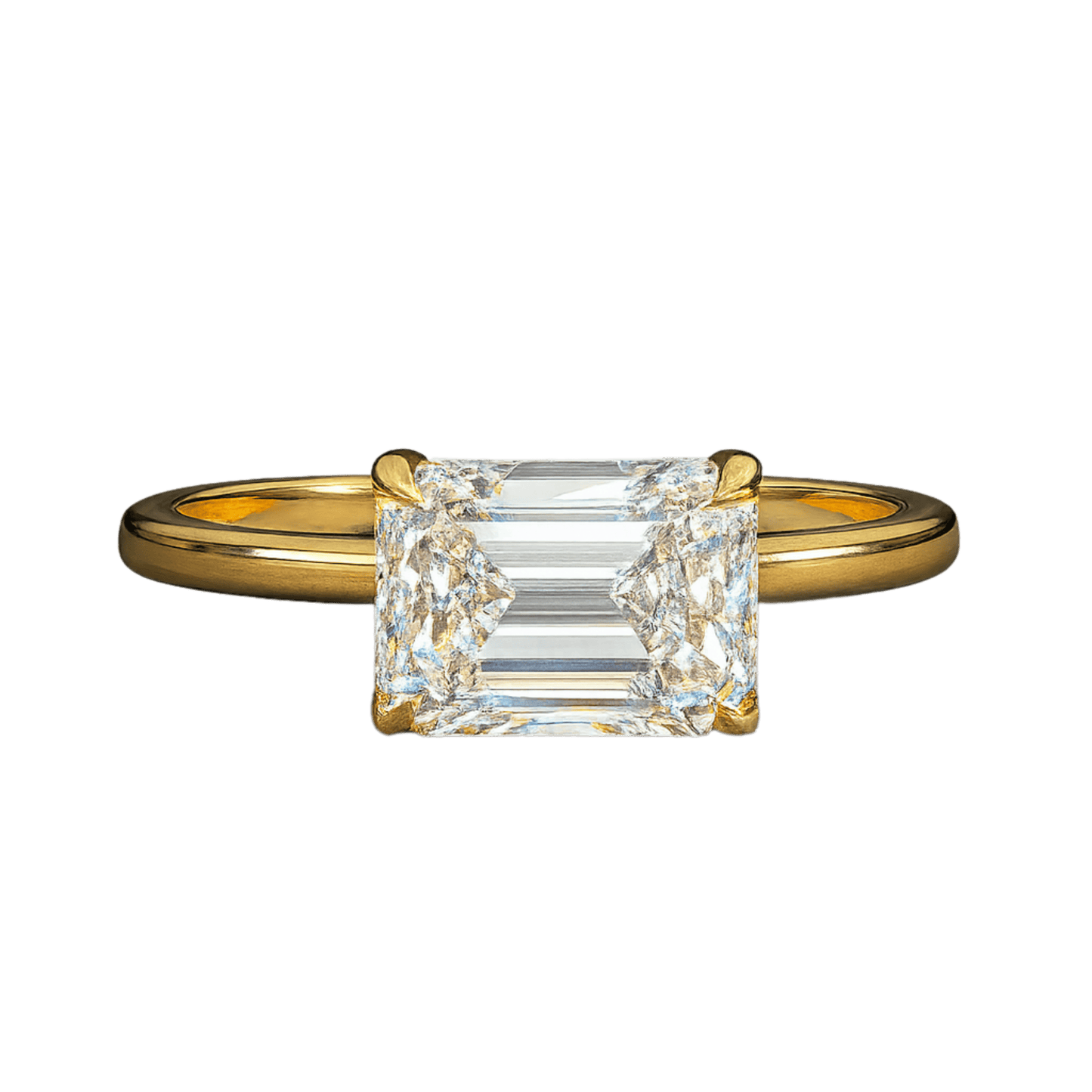 1.50 Carat East West Emerald Cut Wedding Ring