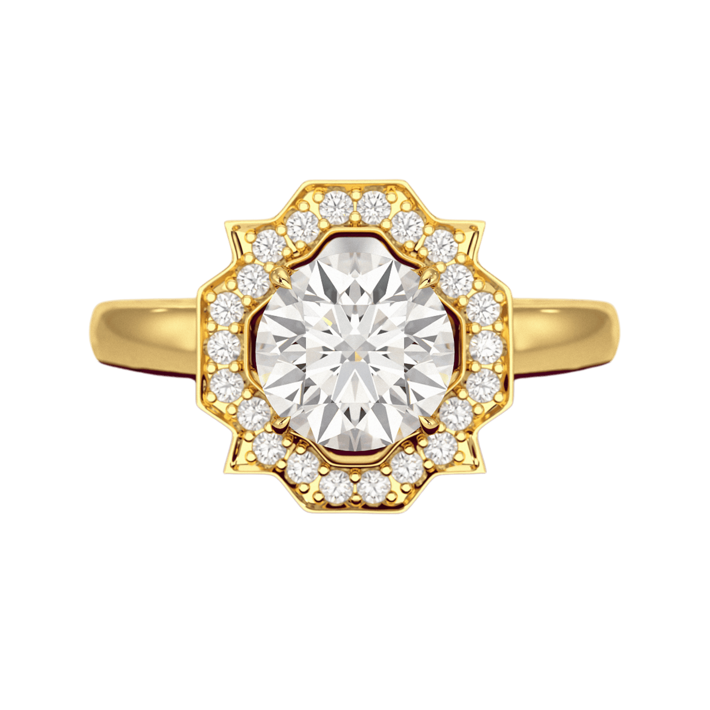 1.50 Carat Round Cut Art Deco Engagement Ring