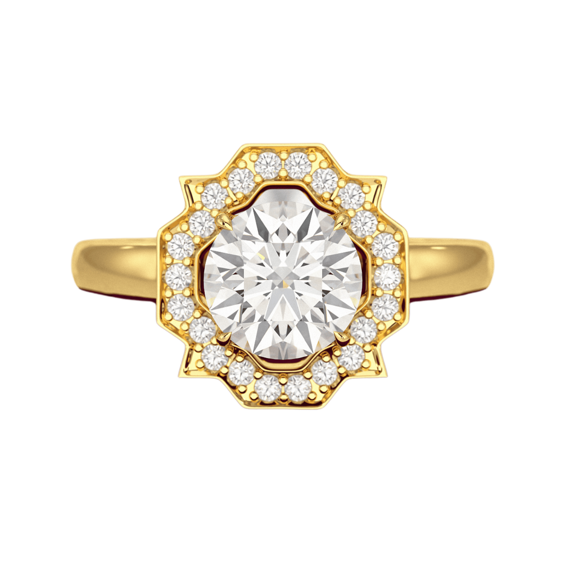 1.50 Carat Round Cut Art Deco Engagement Ring