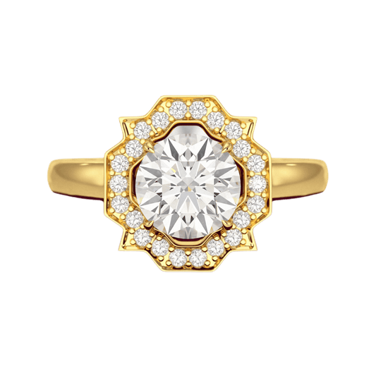 1.50 Carat Round Cut Art Deco Engagement Ring