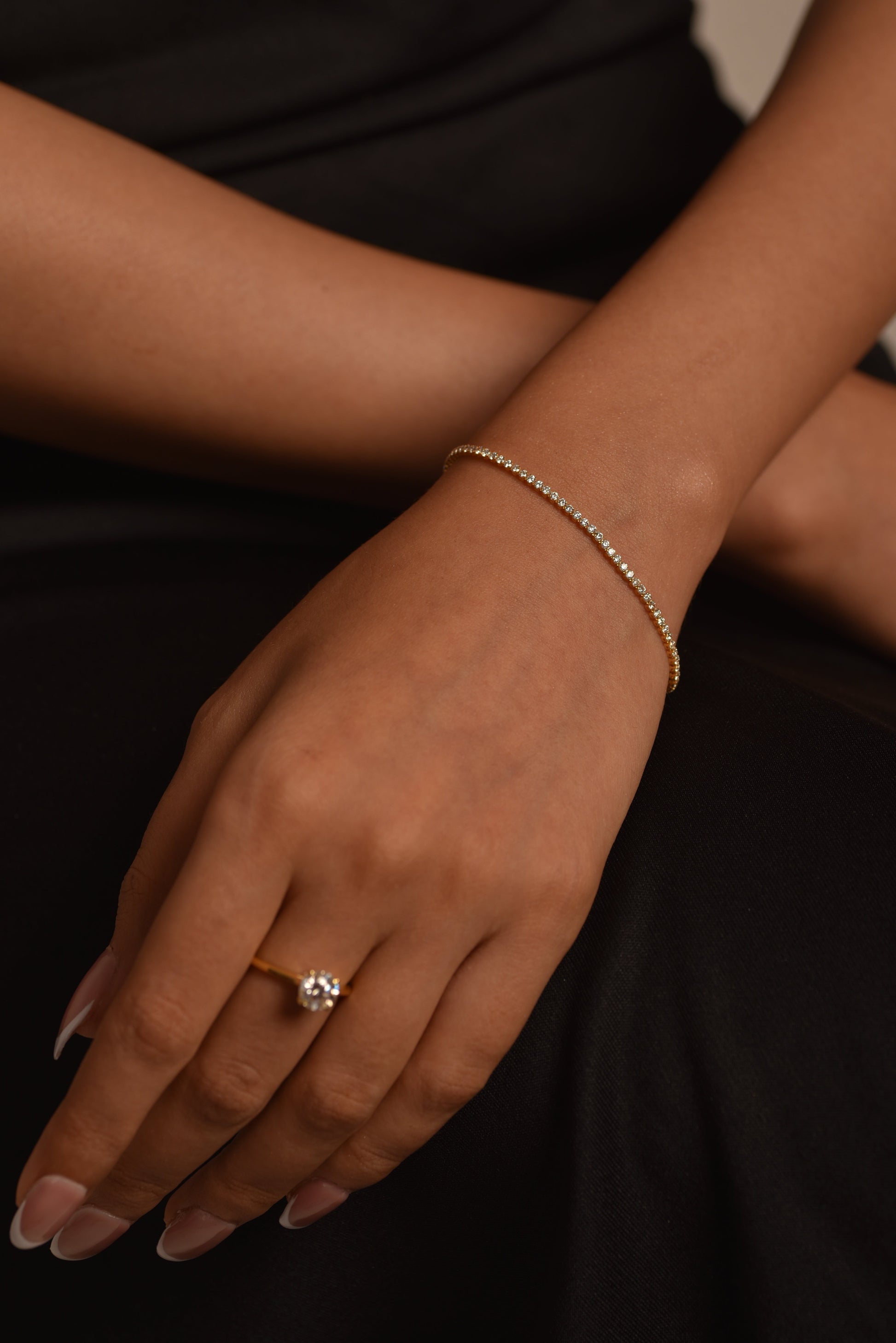 1.72 Carat 14K Gold Dainty Diamond Tennis Bracelet