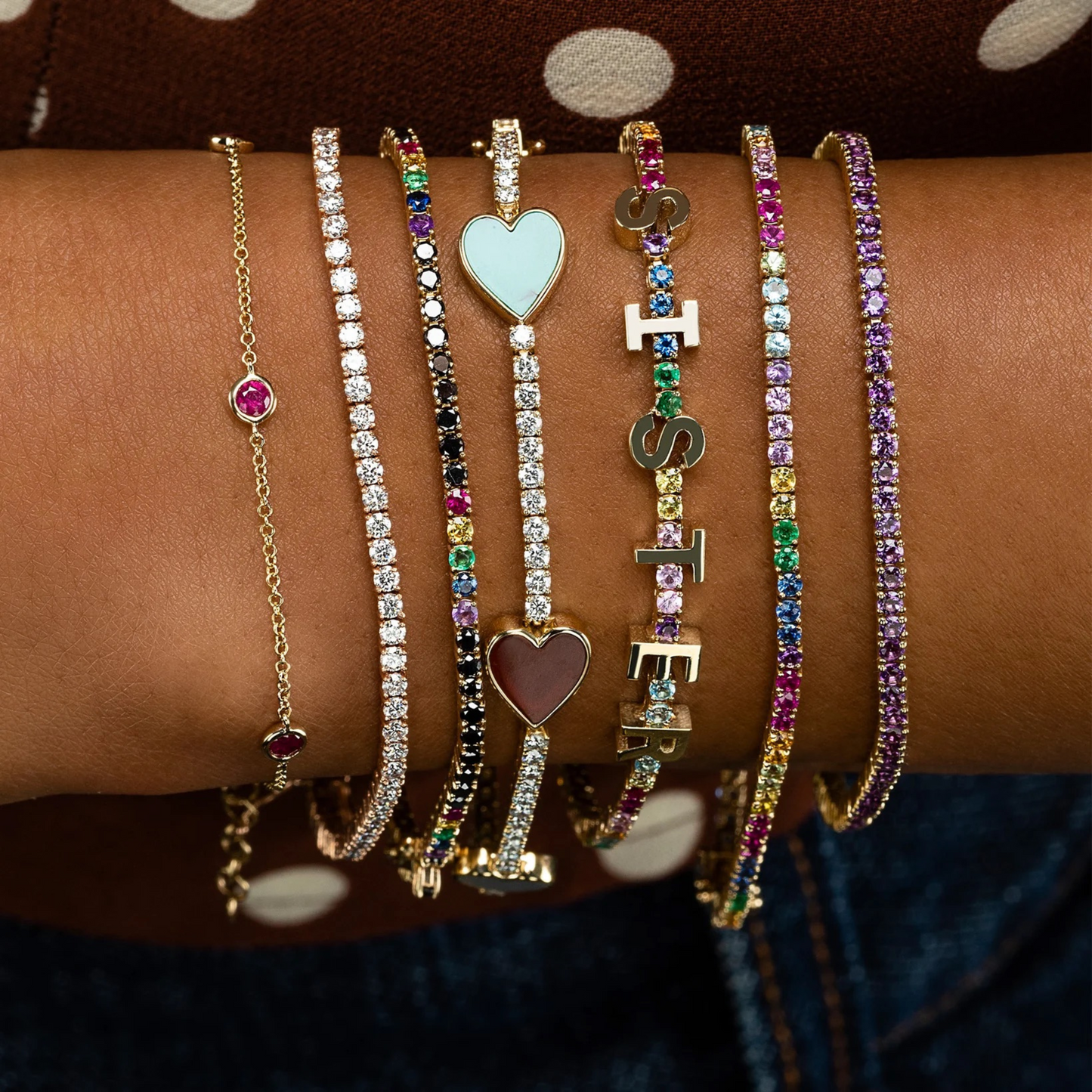 Amethyst Tennis Bracelet in 14K/18K Gold / February Birthstone Bracelet / Purple Stacking Bracelet - Evara Jewelry LLC