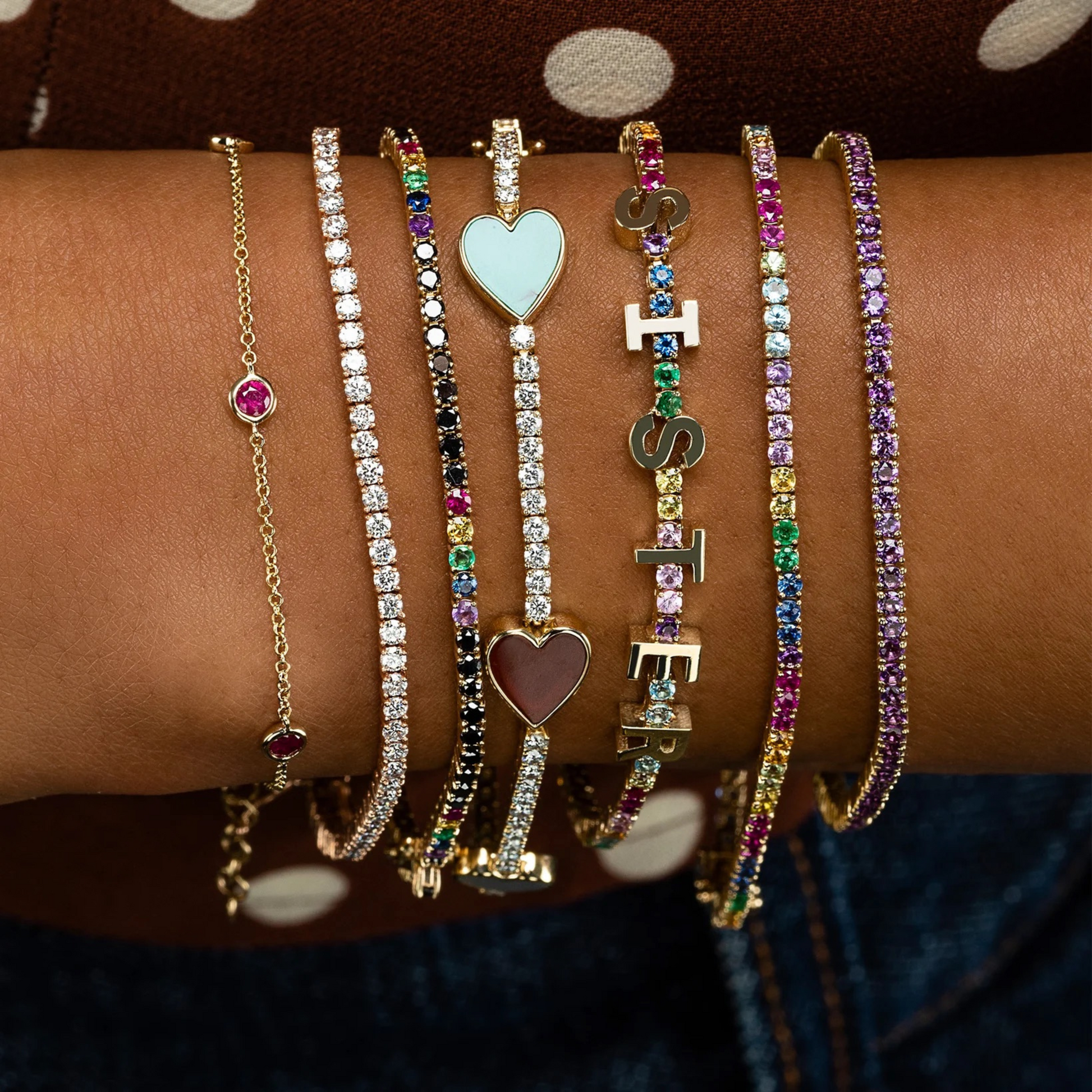 Amethyst Tennis Bracelet in 14K/18K Gold / February Birthstone Bracelet / Purple Stacking Bracelet - Evara Jewelry LLC