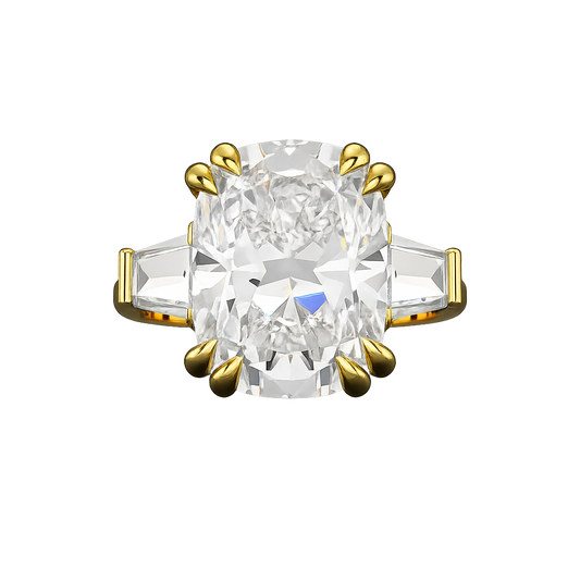 10 Carat Elongated Cushion Cut Diamond Engagement Ring