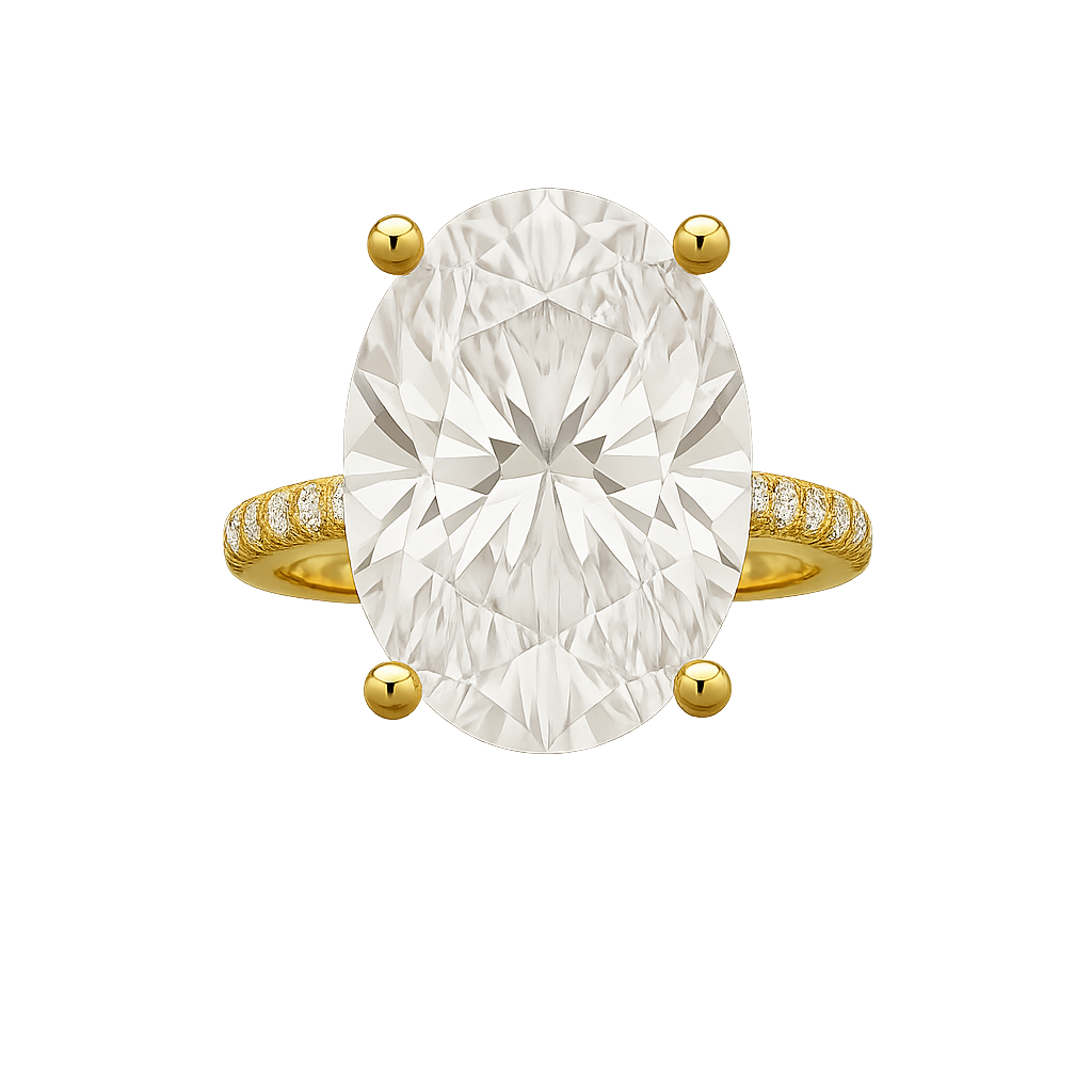 10 Carat Oval Cut Lab Grown Diamond Engagement Ring