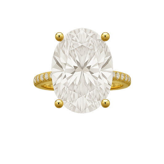 10 Carat Oval Cut Lab Grown Diamond Engagement Ring