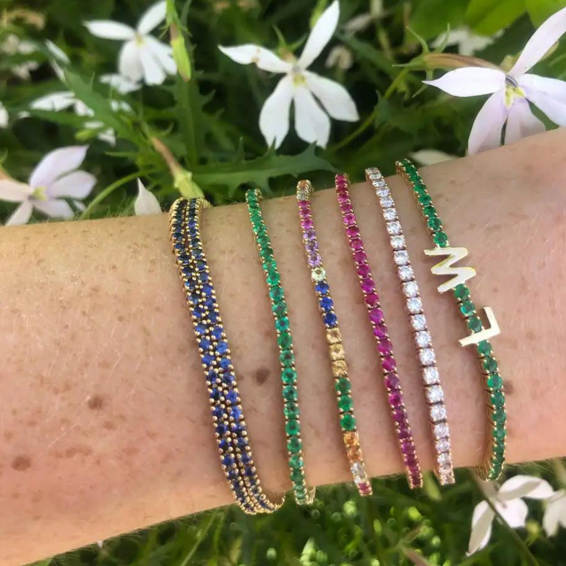 3.16 Carats Natural Ruby Tennis Bracelet in 14K/18K White Gold - Evara Jewelry LLC