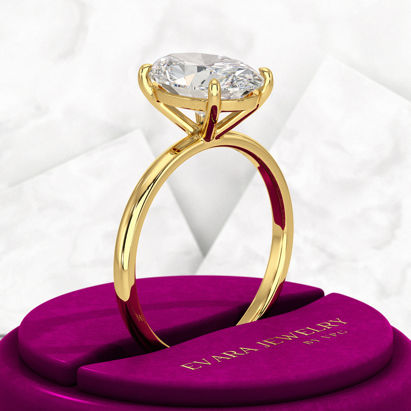 3.00 Carat Oval Cut Diamond Engagement Ring - Evara Jewelry LLC