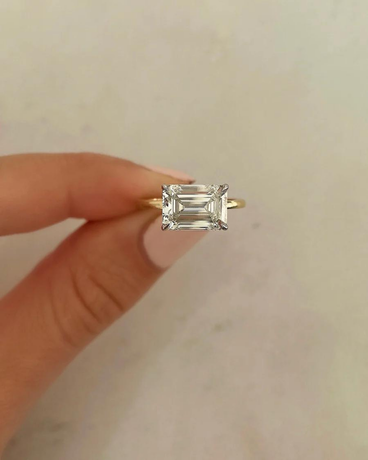 3.00 Carat Emerald Cut East West Diamond Proposal Ring