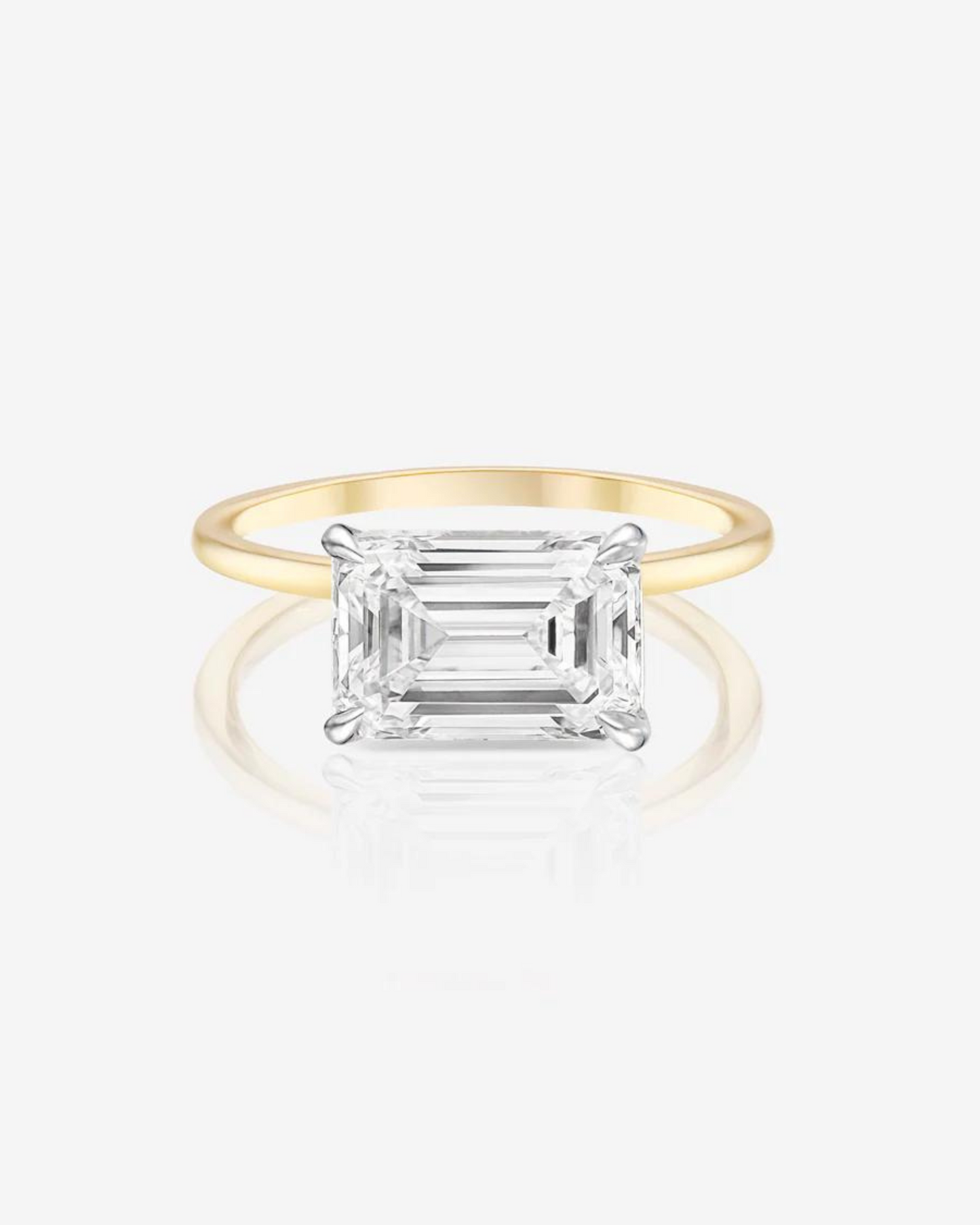 3.00 Carat Emerald Cut East West Diamond Proposal Ring