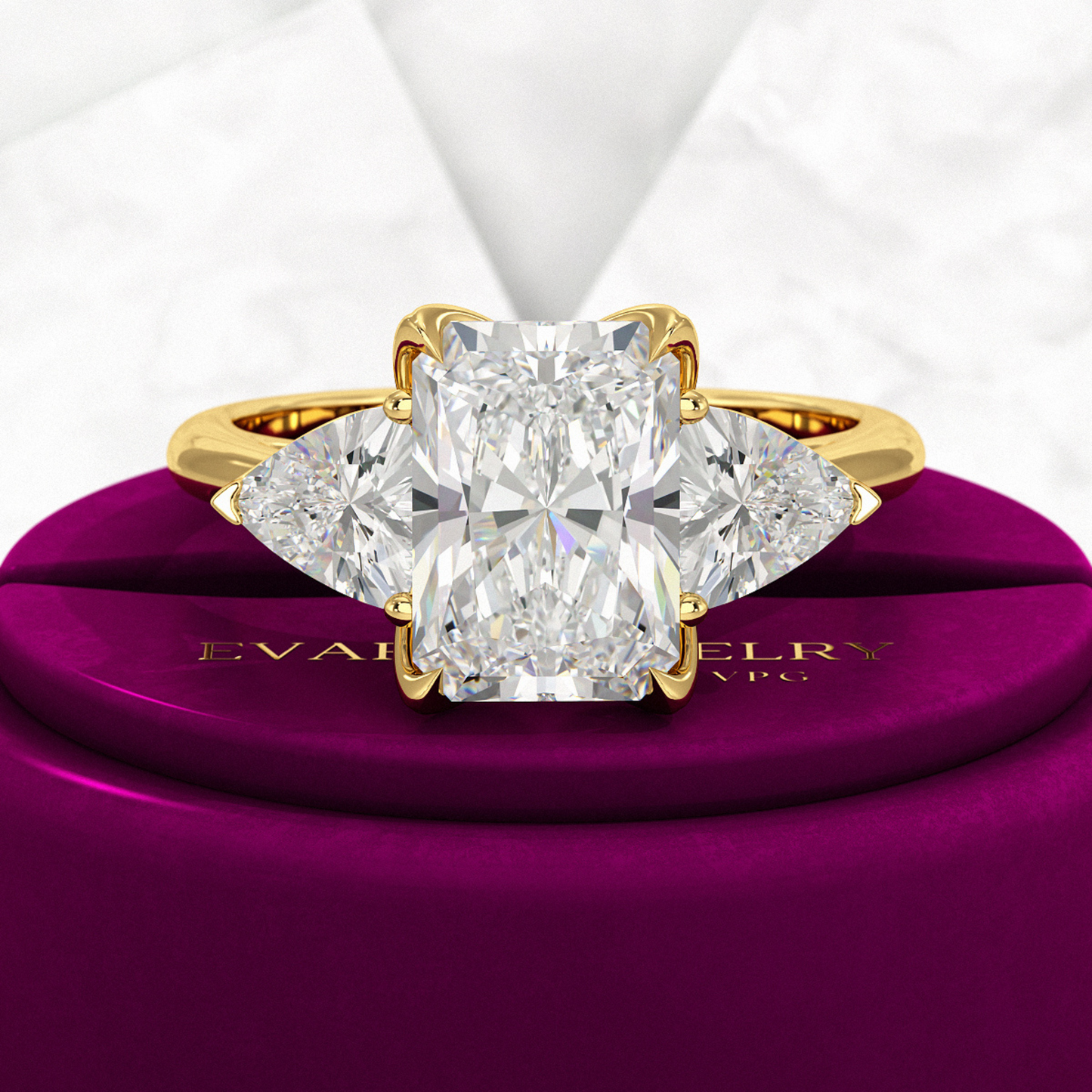 3.00 Carat Radiant Cut Diamond Engagement Ring - Evara Jewelry LLC