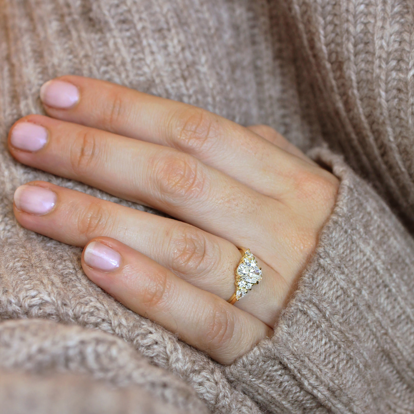 1 Carat Oval Diamond Art Deco Engagement Ring - Evara Jewelry LLC