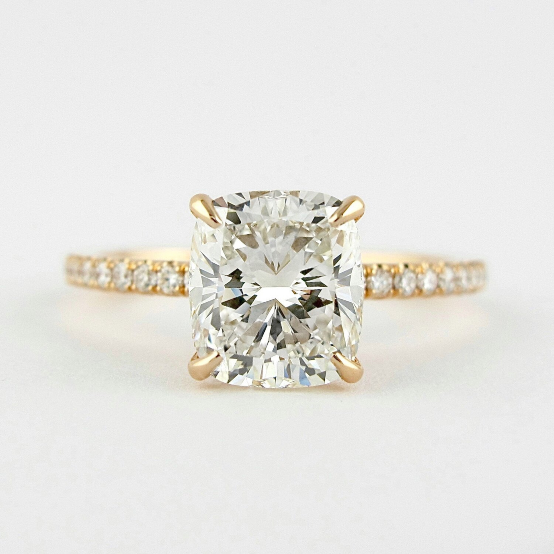 2 Carat Elongated Cushion Cut Diamond Engagement Ring