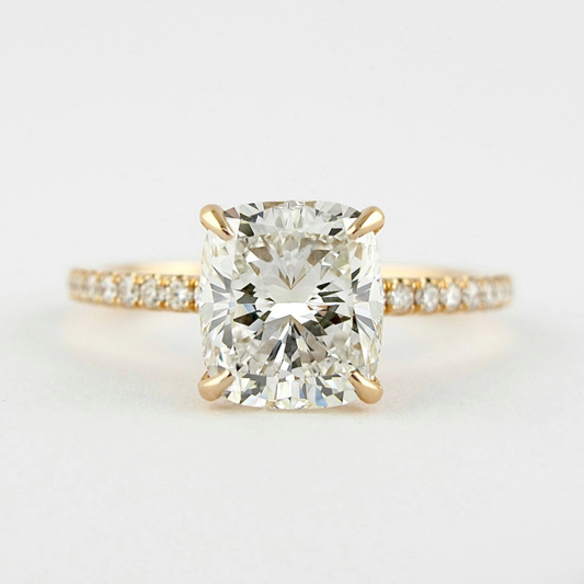 2 Carat Elongated Cushion Cut Diamond Engagement Ring