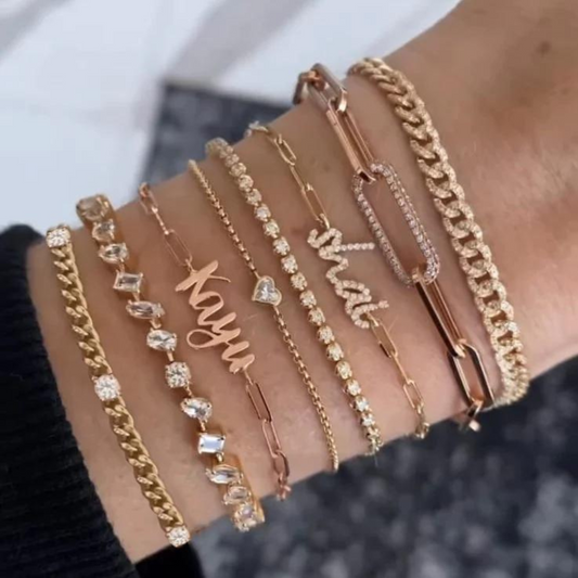 1.00 Carat Round Cut Diamond Cuban Chain Bracelet - Evara Jewelry LLC