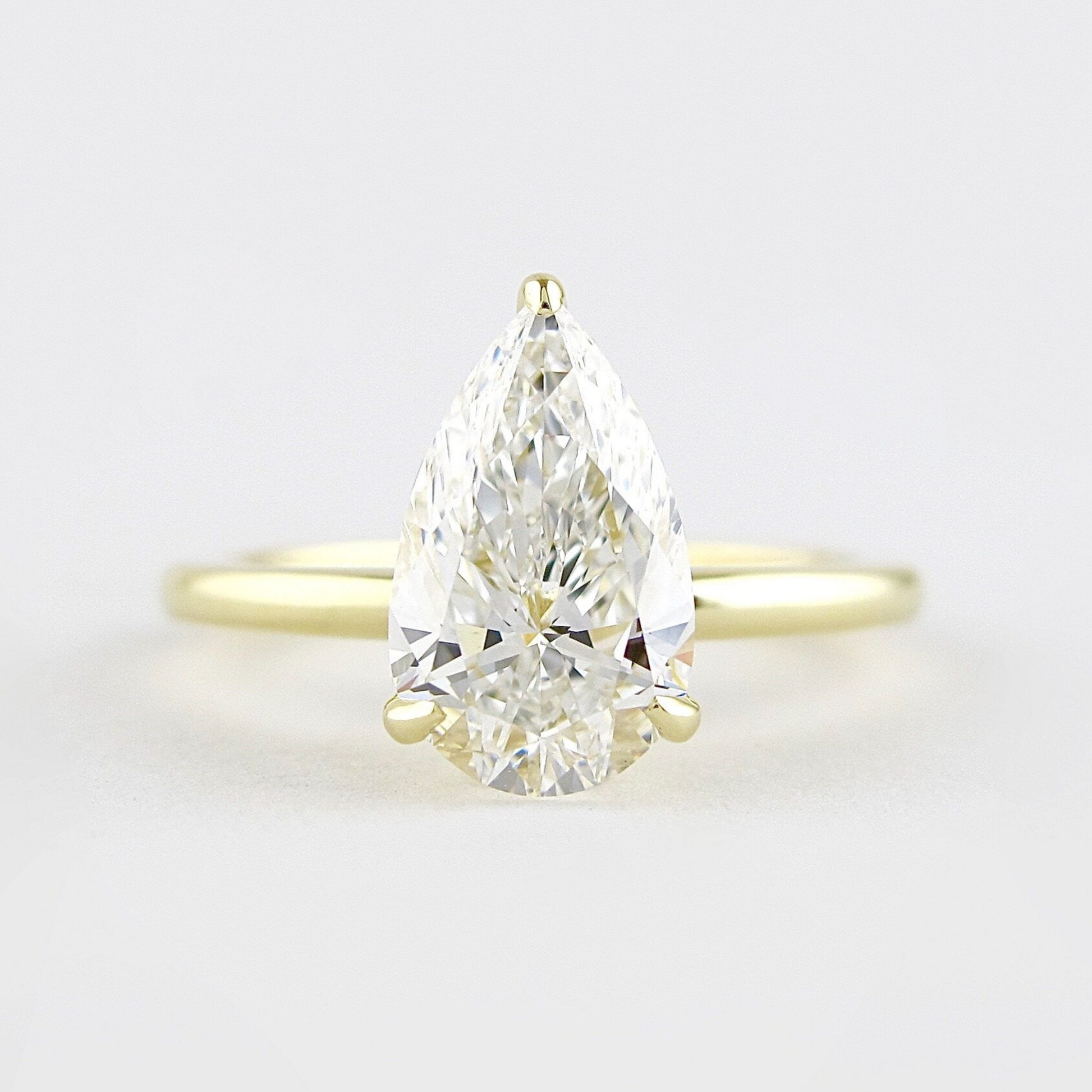 2 Carat Pear Cut Hidden Halo Engagement Ring