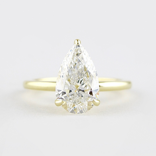 2 Carat Pear Cut Hidden Halo Engagement Ring