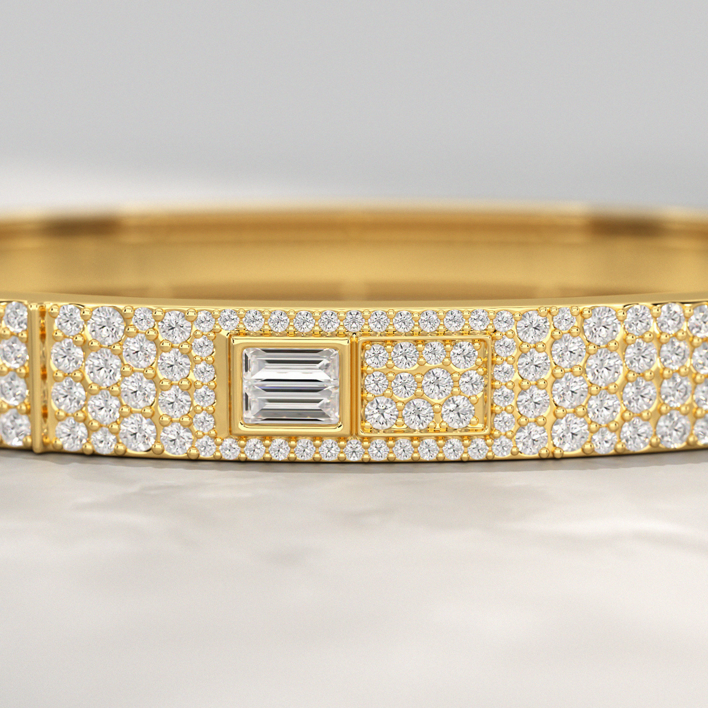 4.50 Carat Diamond Star & Pave Set Cuff Bracelet - Evara Jewelry LLC