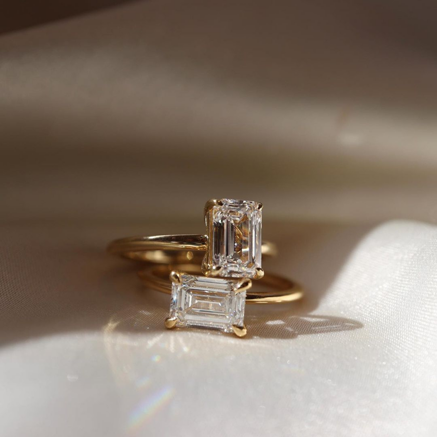 1.50 Carat East West Emerald Cut Wedding Ring