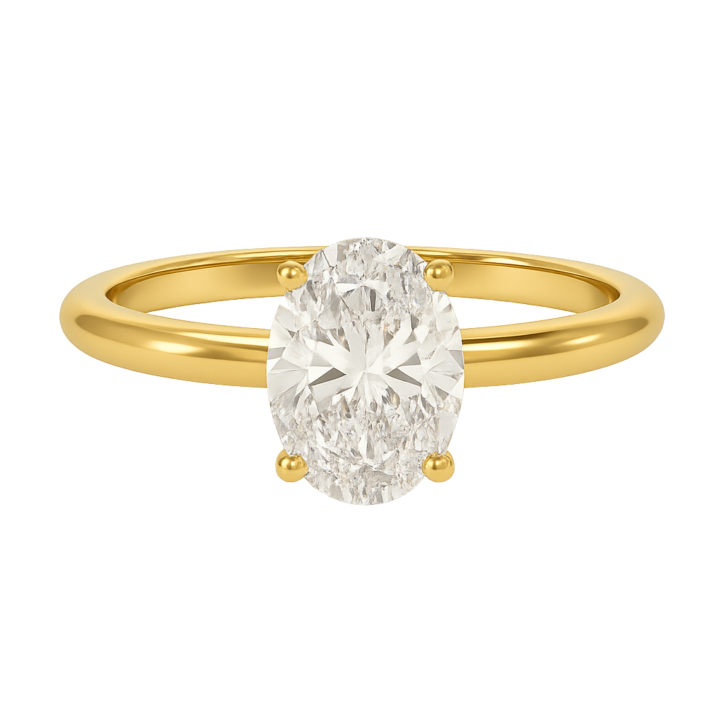 1 Carat Oval Diamond Minimalist Engagement Ring
