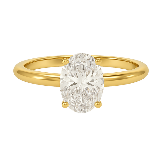 1 Carat Oval Diamond Minimalist Engagement Ring