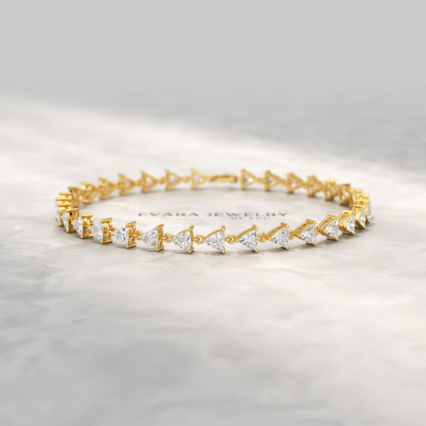 6.40 Carats Trilliant Cut Lab Grown Diamond Bracelet