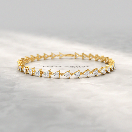 6.40 Carats Trilliant Cut Lab Grown Diamond Bracelet