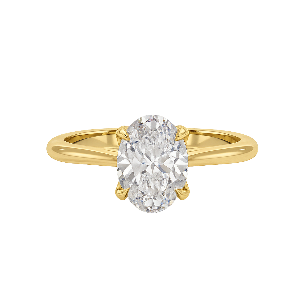 2.00 Carat Oval Cut Minimalist Prong Statement Ring