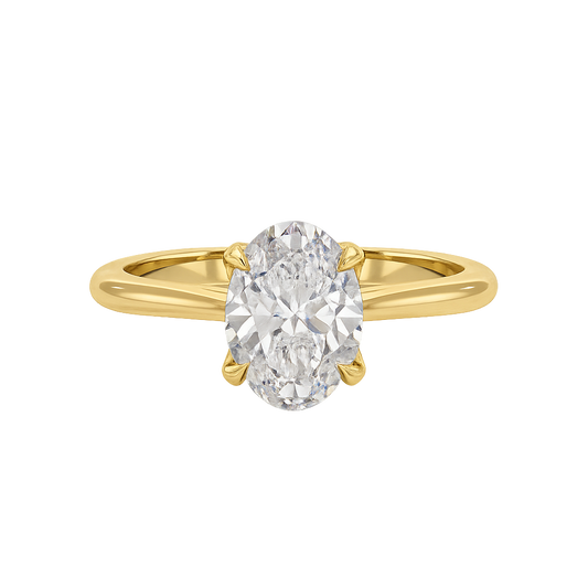 2.00 Carat Oval Cut Minimalist Prong Statement Ring