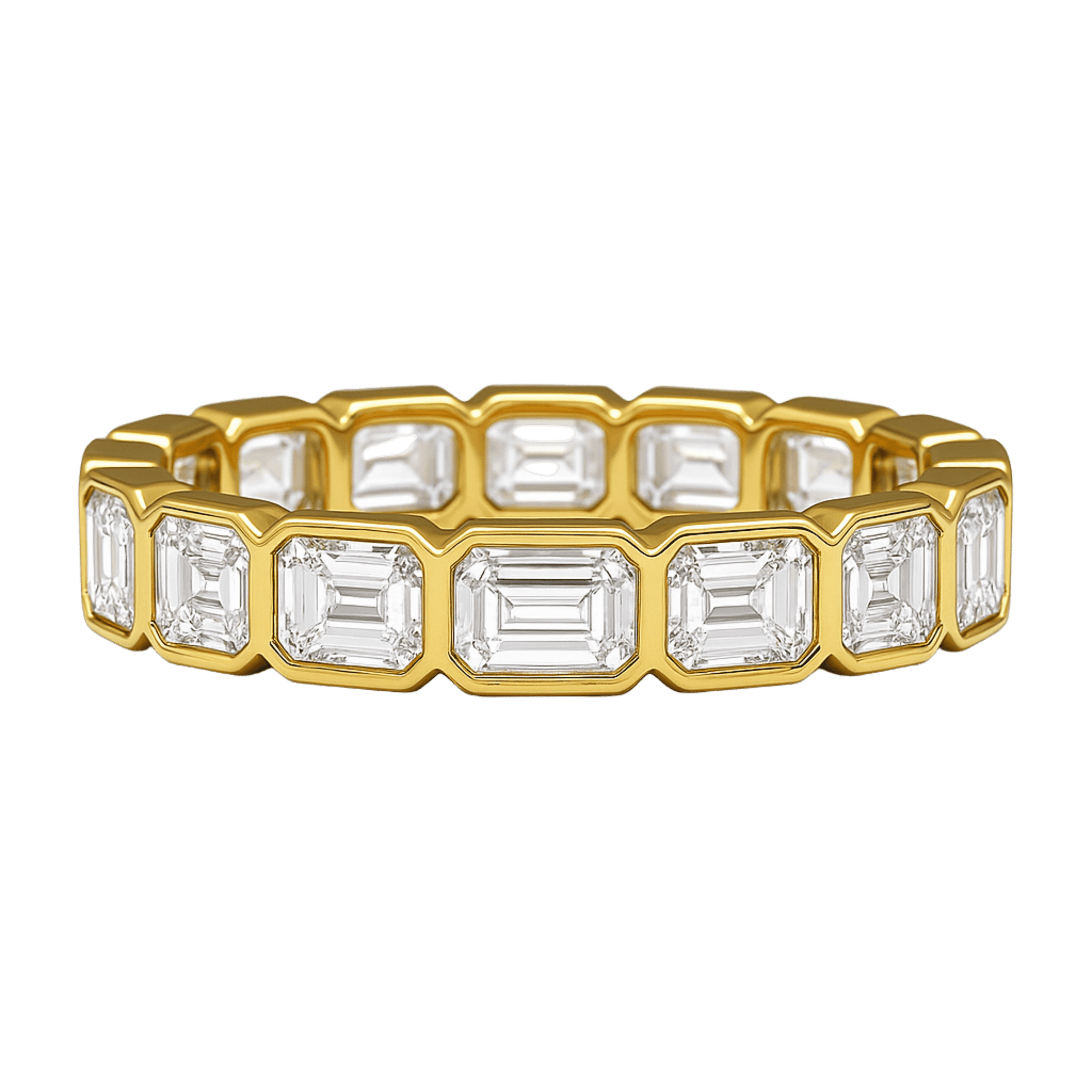 2.25 Carat Emerald Cut Bezel Set Lab Grown Diamond Eternity Band