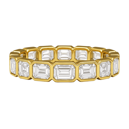 2.25 Carat Emerald Cut Bezel Set Lab Grown Diamond Eternity Band