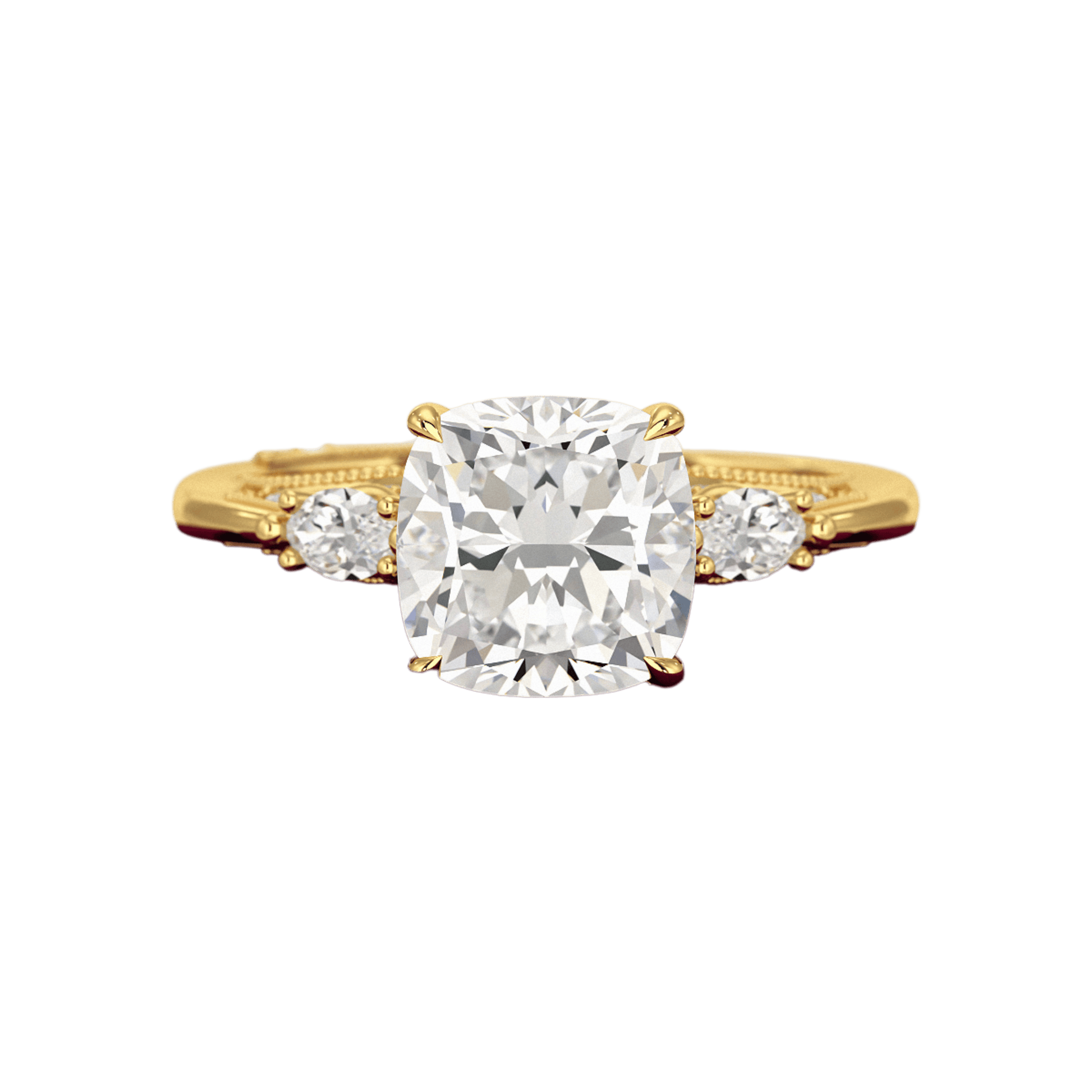 2.50 Carat Cushion Cut Diamond Vintage Art Deco Engagement Ring