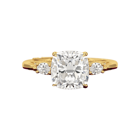 2.50 Carat Cushion Cut Diamond Vintage Art Deco Engagement Ring