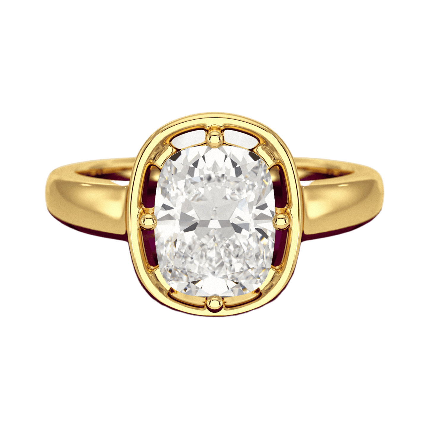 2.50 Carat Elongated Cushion Cut Diamond Minimalist Engagement Ring